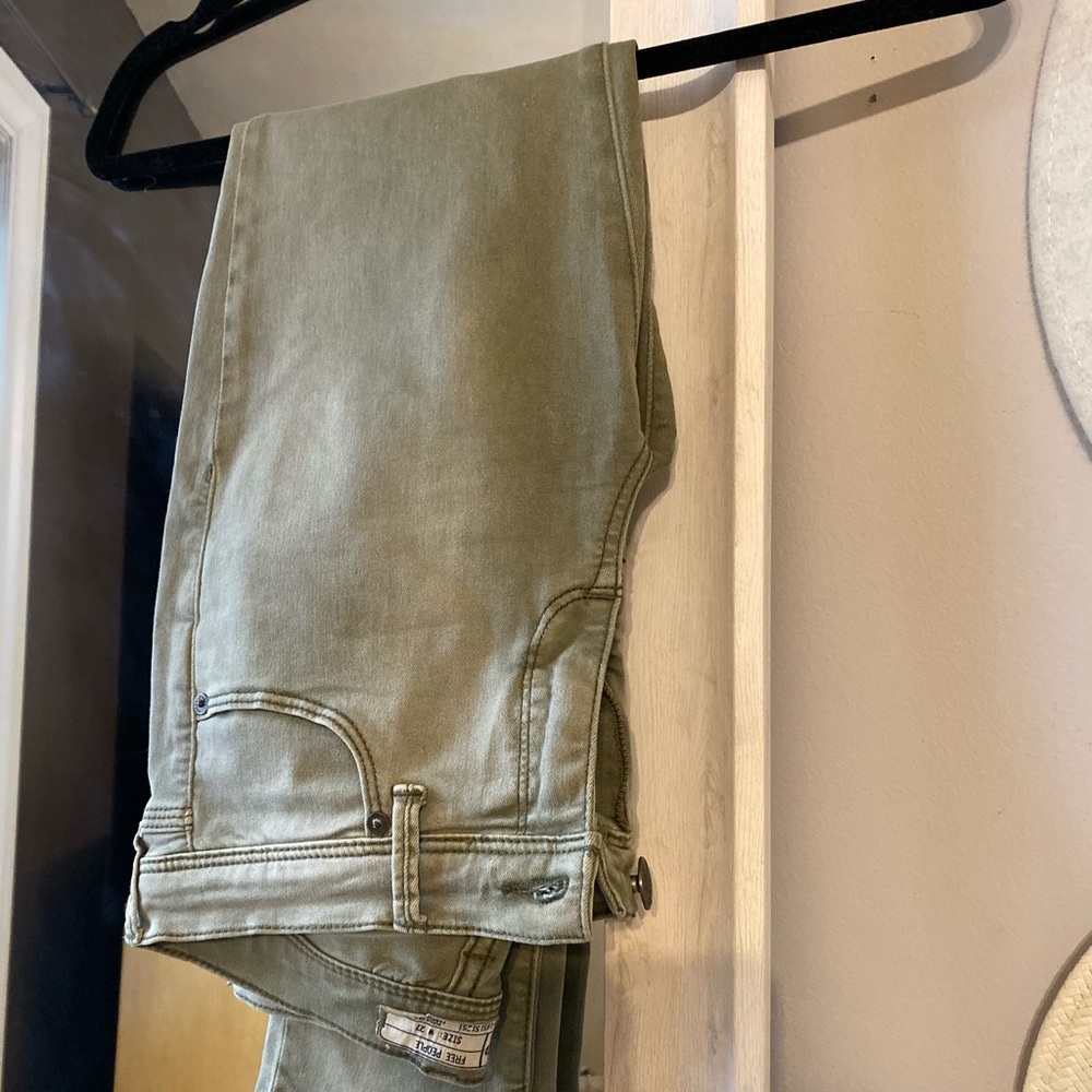 Free People Khaki Green Jeans